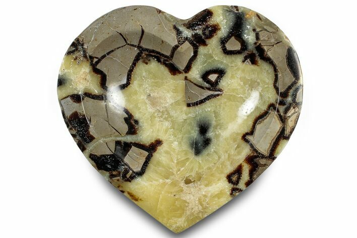 Polished Heart-Shaped Septarian Dish - Madagascar #304723